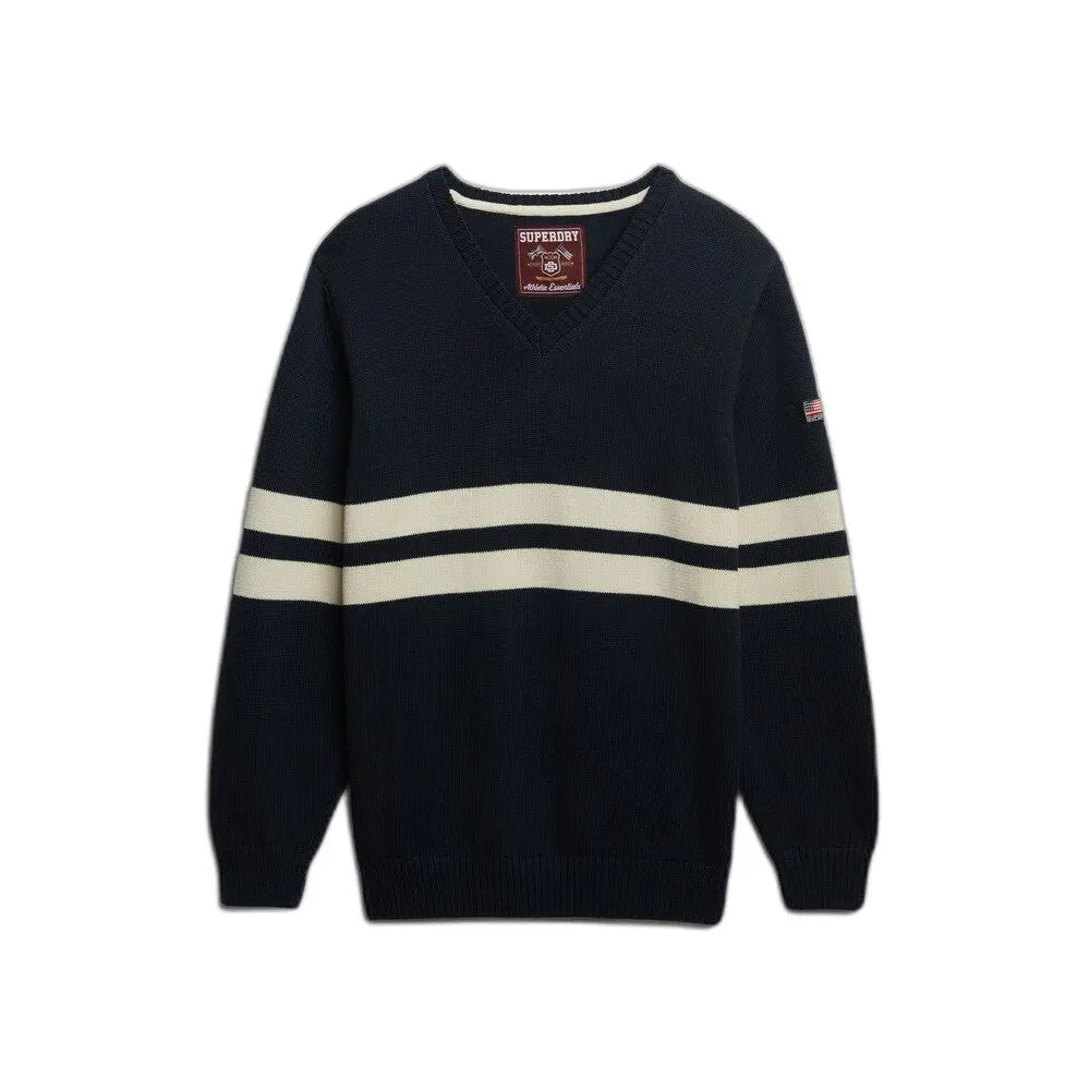 Sweat shirt Superdry Pull à col en V à rayures oversize US 8