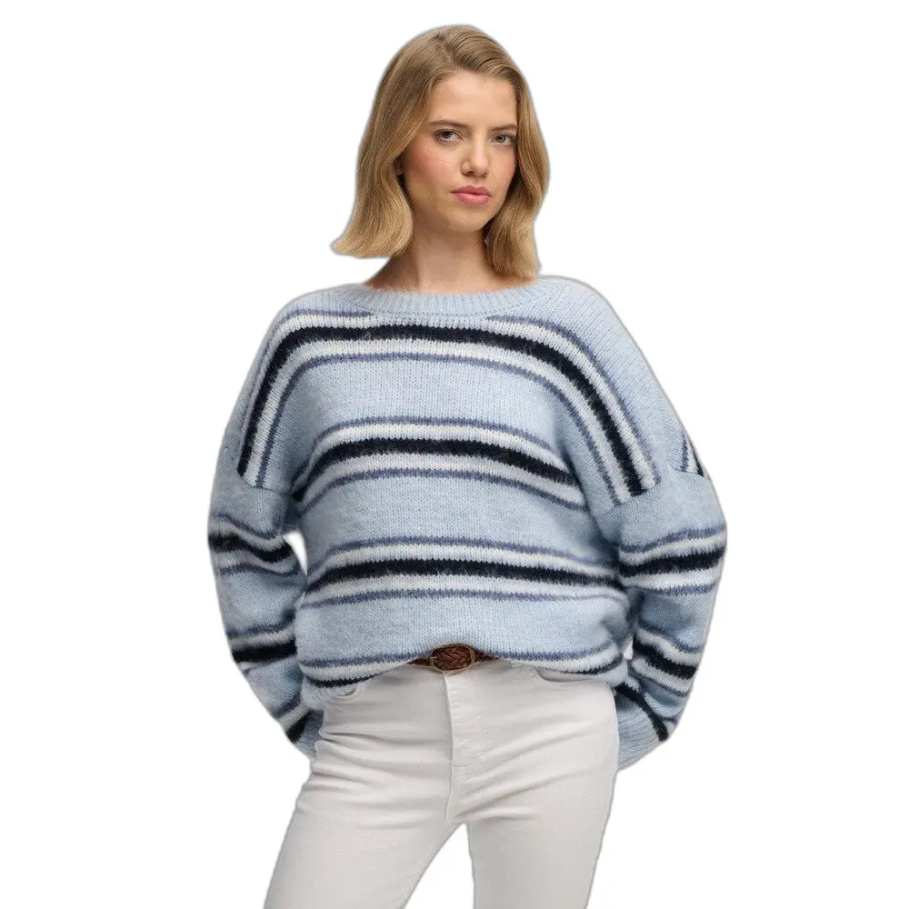 Superdry - Slouchy Gestreepte Gebreide Trui Relaxed Pasvorm - Dames - Sweaters