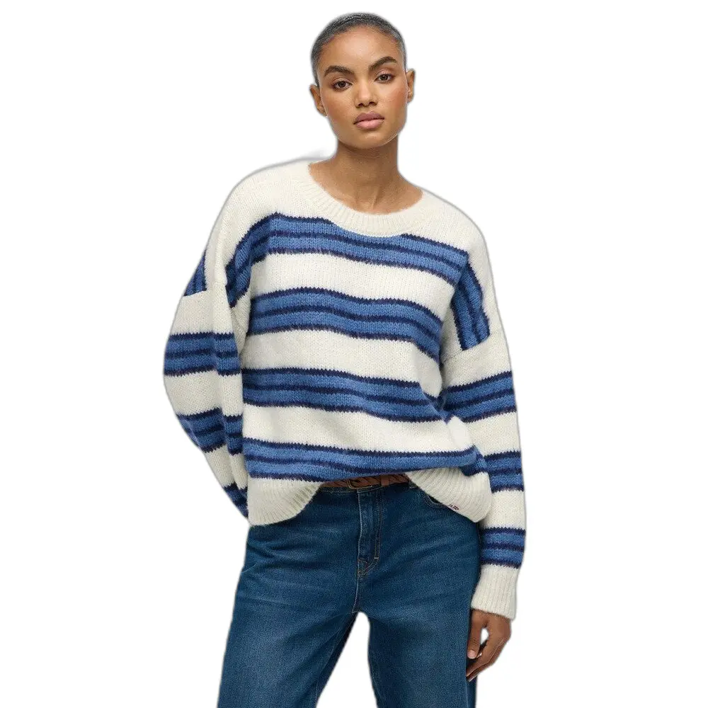Superdry - Slouchy Gestreepte Gebreide Trui Relaxed Pasvorm - Dames - Sweaters