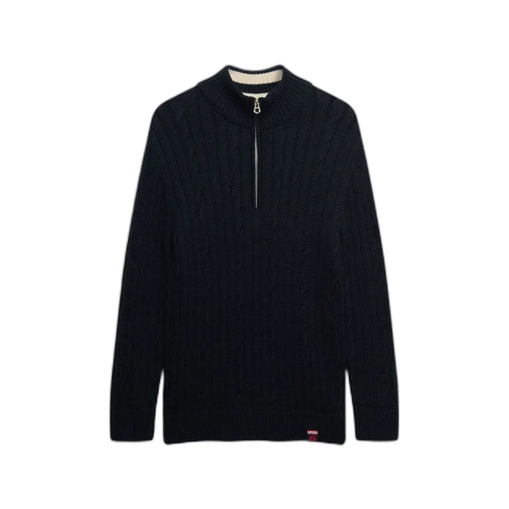 Pull à demi zip en maille torsadée décontracté femme Superdry