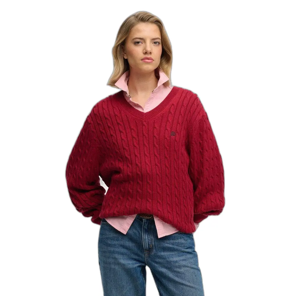 Pull Superdry Pull oversize à col en V en câble US 10