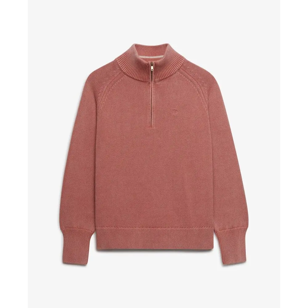 Pull demi-zip classico lavato donna