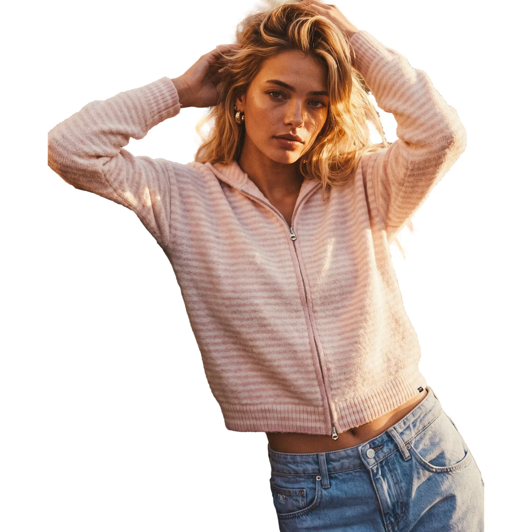 Cardigan donna con zip