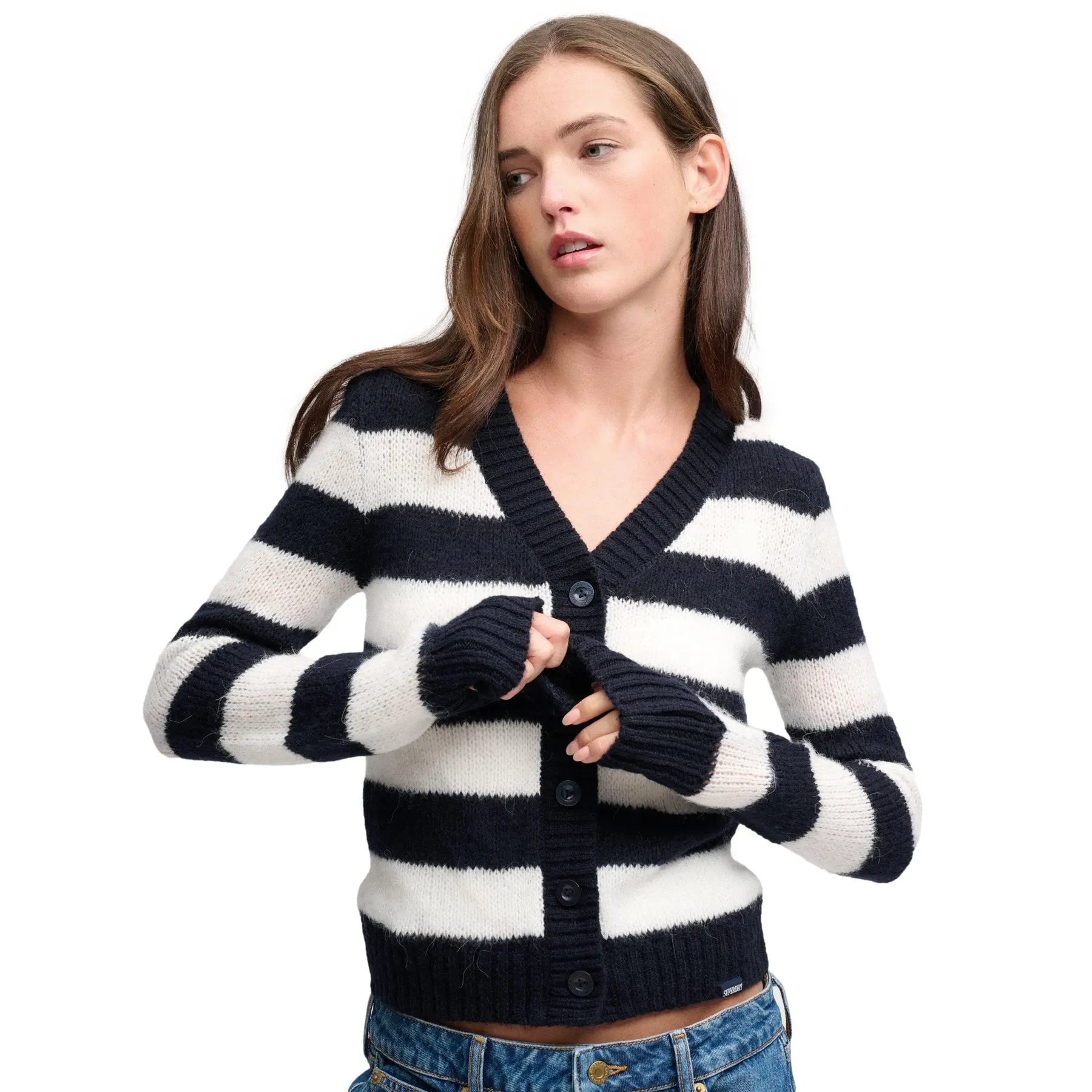Superdry Femme Cardigan Léger Col V Coupe Décontractée - vue 2