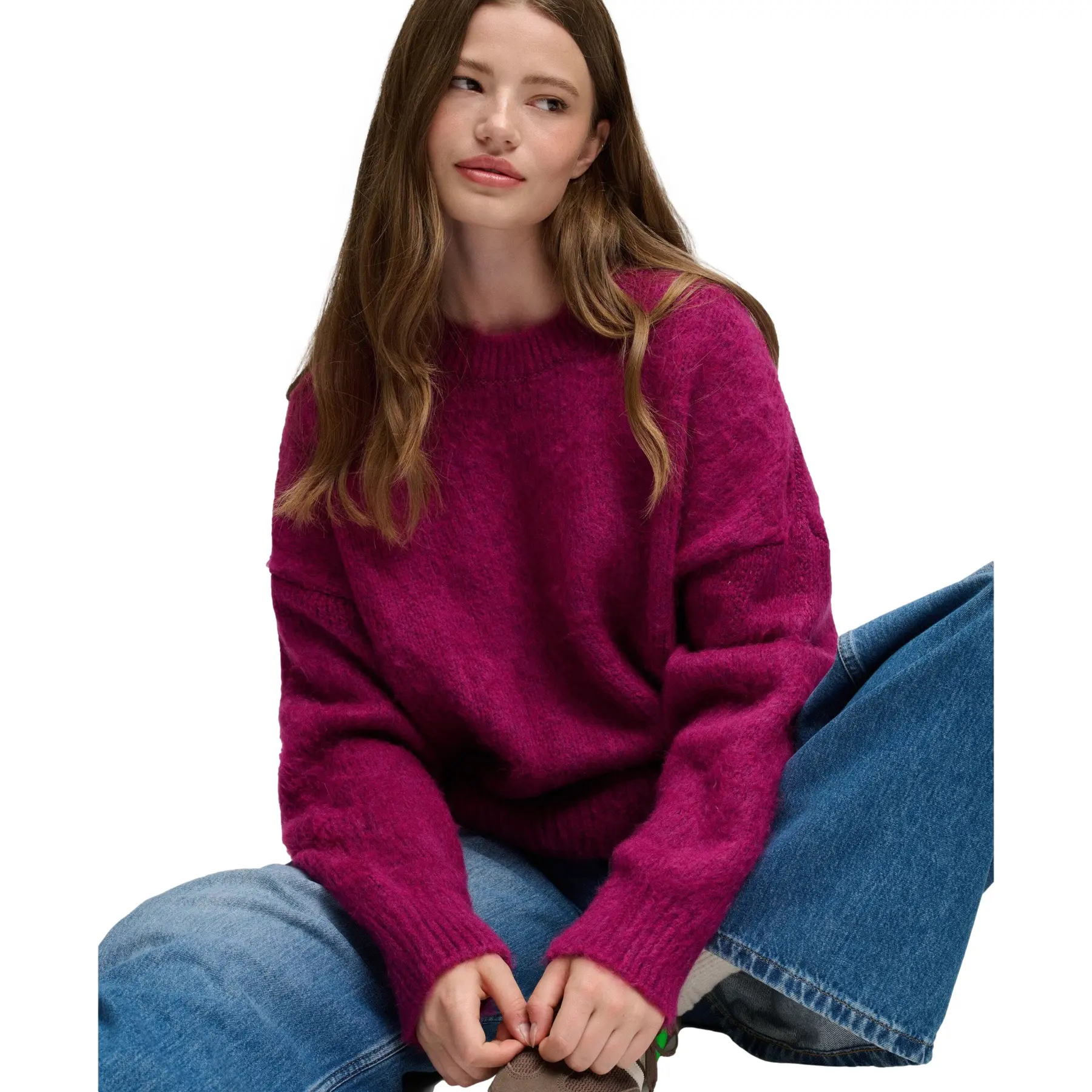 Pull oversize en maille brossée femme Superdry