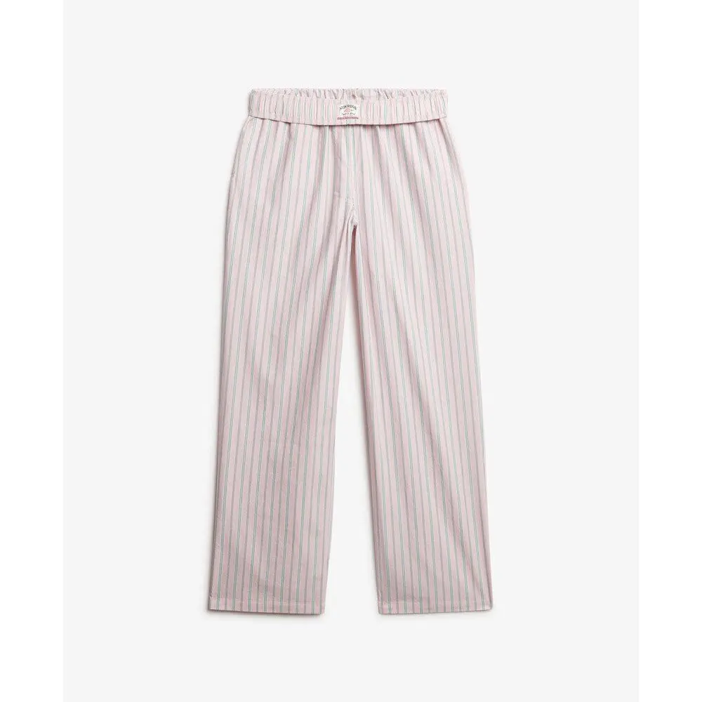 Pantalon élastiqué à rayures en coton biologique femme Superdry