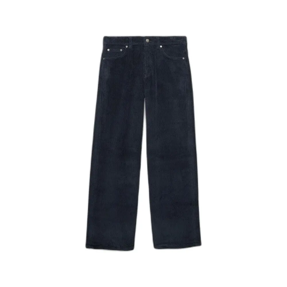 Superdry Femme Pantalon en Velours Côtelé Large Taille Moyenne