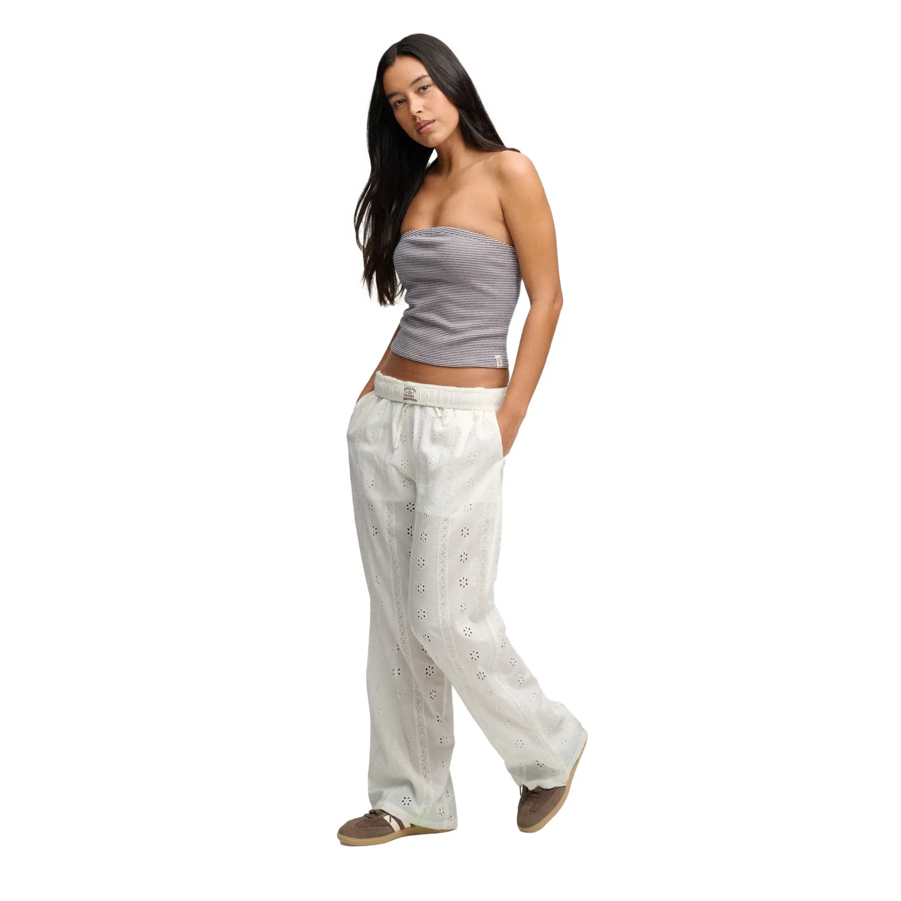 Superdry Femme Pantalon Broderie Anglaise Coupe Droite - vue 2