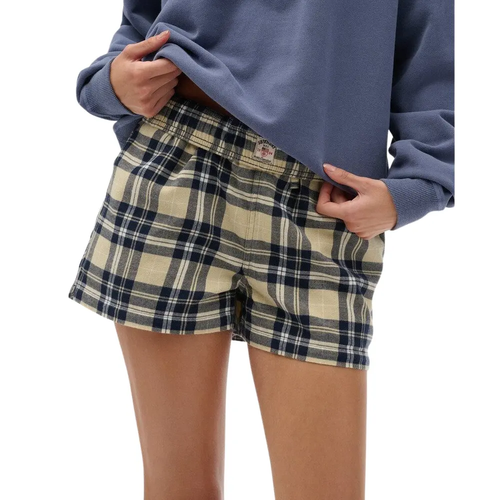 Short elastique en coton à carreaux femme Superdry