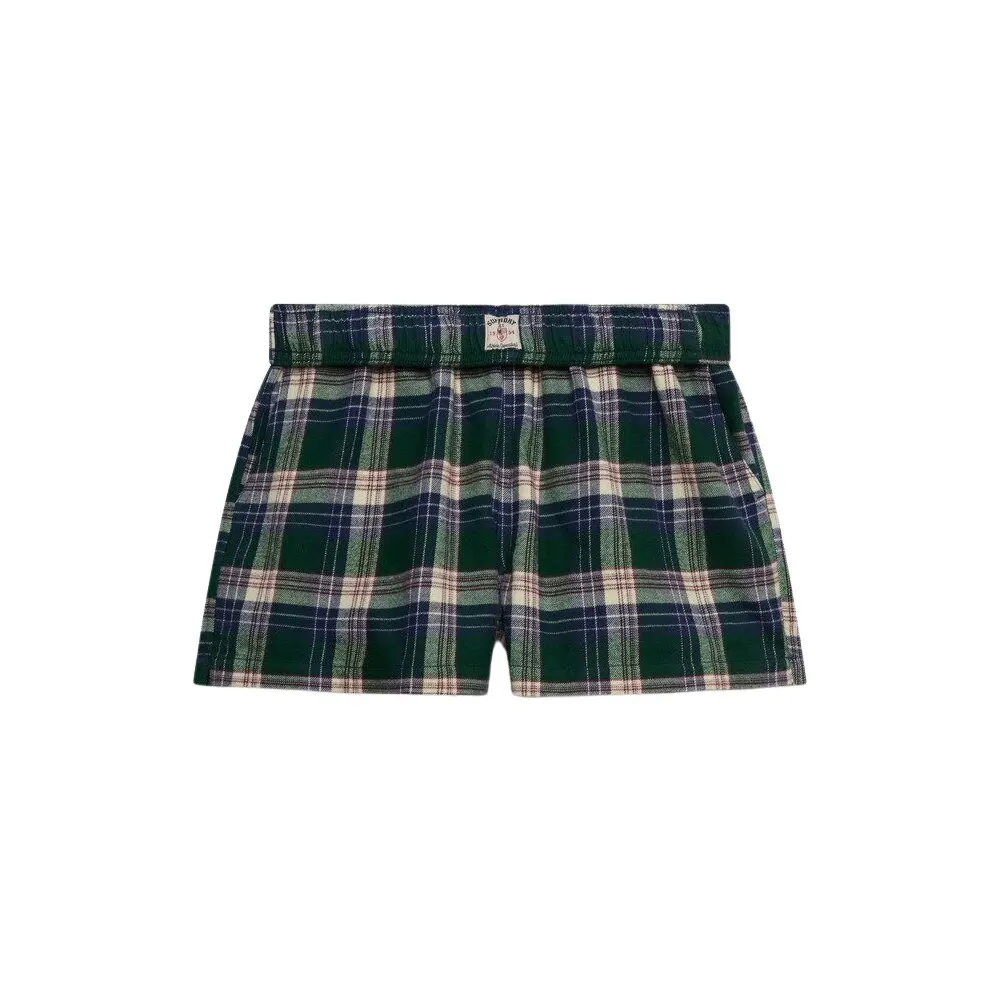 Short elastique en coton à carreaux femme Superdry