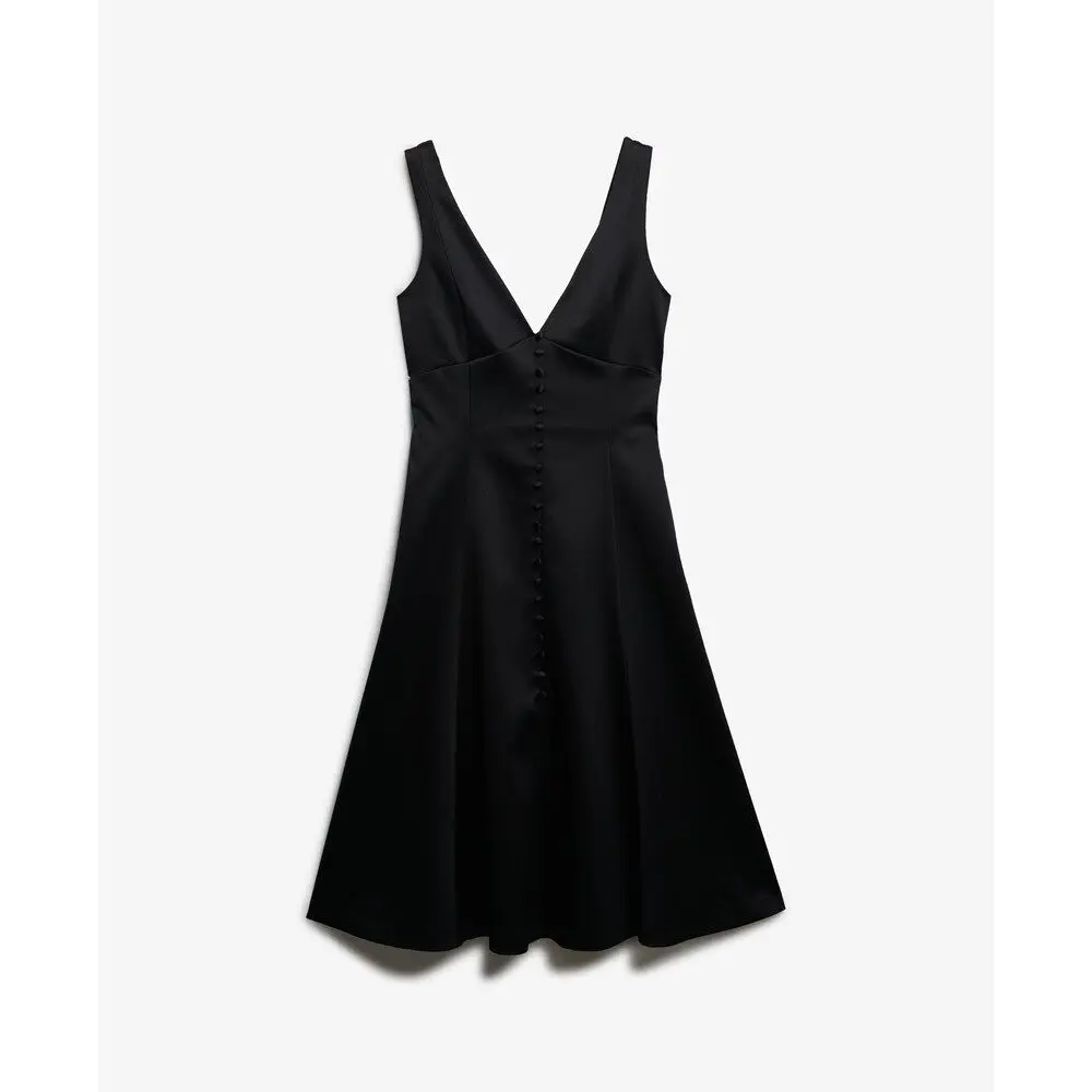 Abito midi satinado con scollo a V donna Superdry