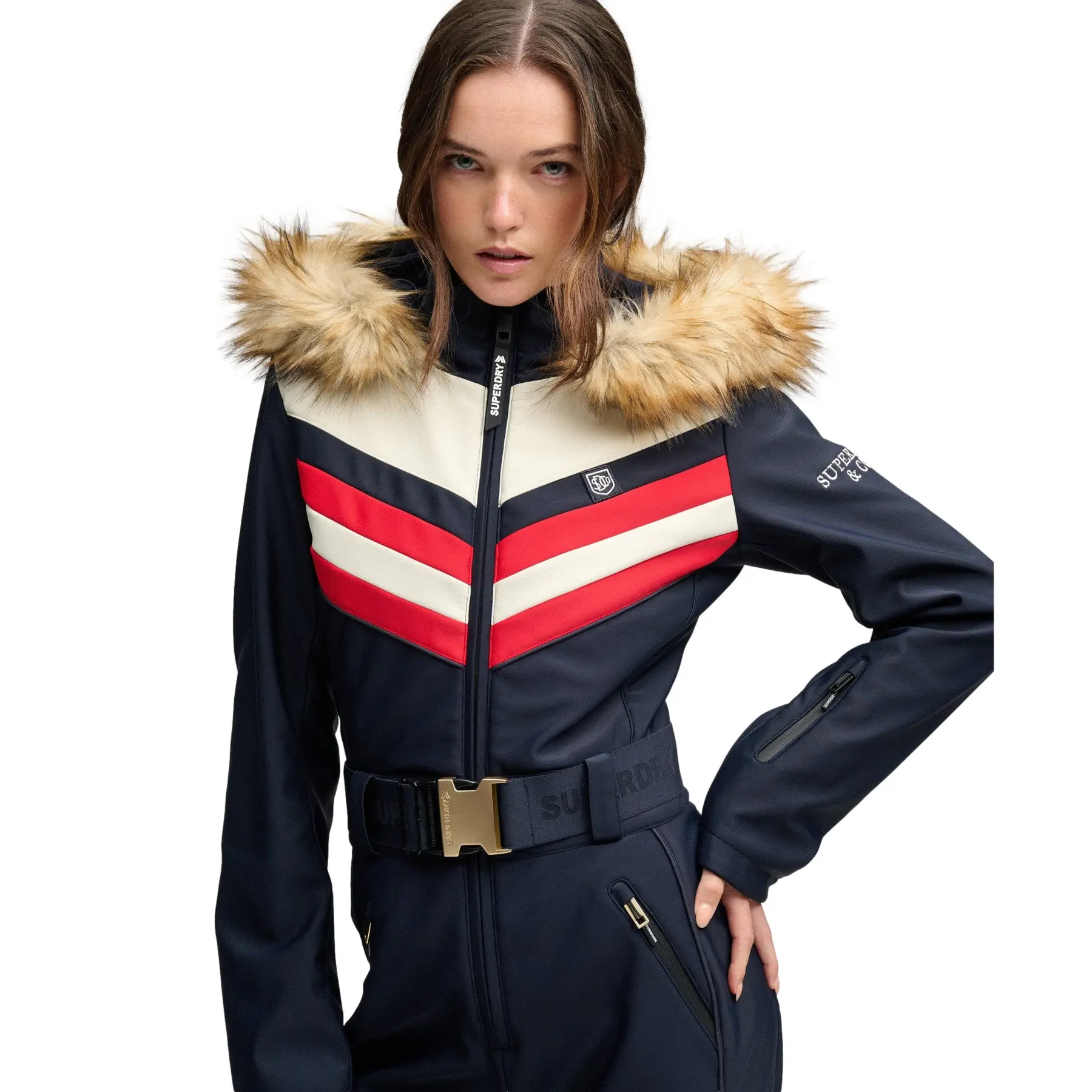 Damen-Daunenjacke Superdry Luxe Chevron