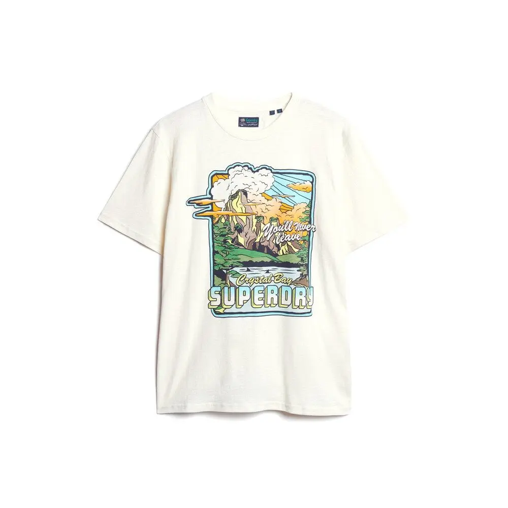 T-shirt largo con motivo fluo Superdry Travel