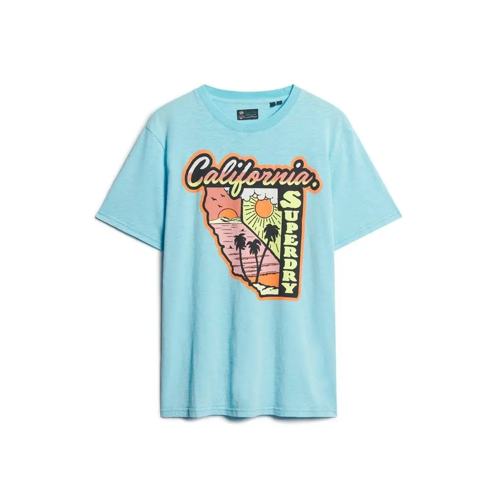 T-shirt largo con motivo fluo Superdry Travel