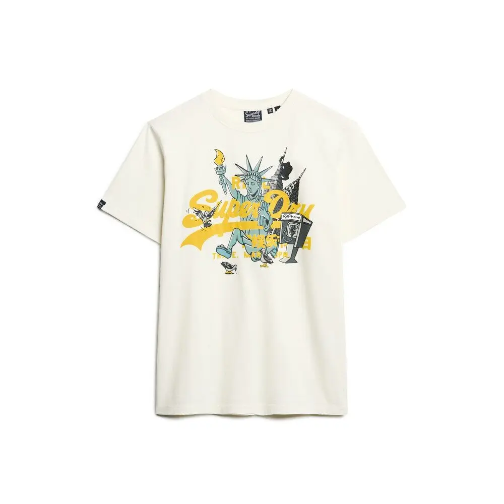 Superdry , T-Shirts, Male, White, Xl, New York Graphic Tee - Image 2