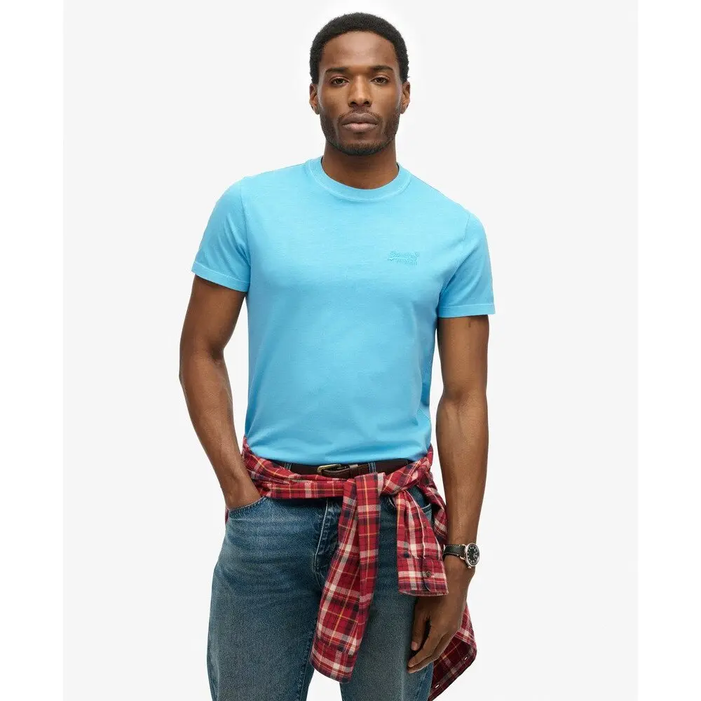 T shirt Superdry T shirt Essential Logo brodé ciel EU - vue 2
