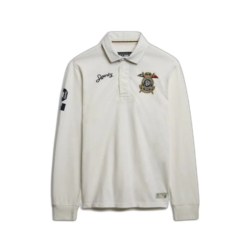 Polo a maniche lunghe con doppio emblema lungo Superdry