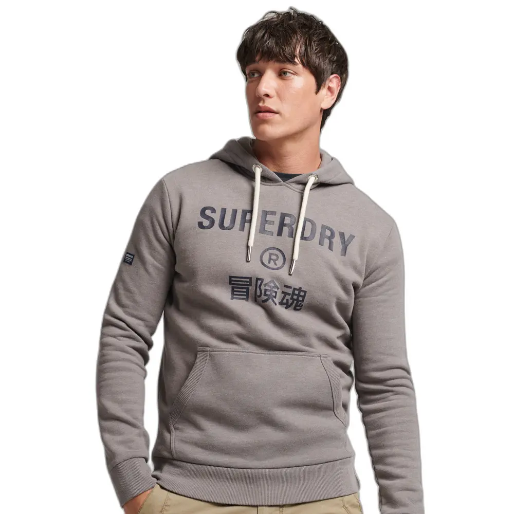 Sweatshirt à capuche chiné Superdry Corporation Logo