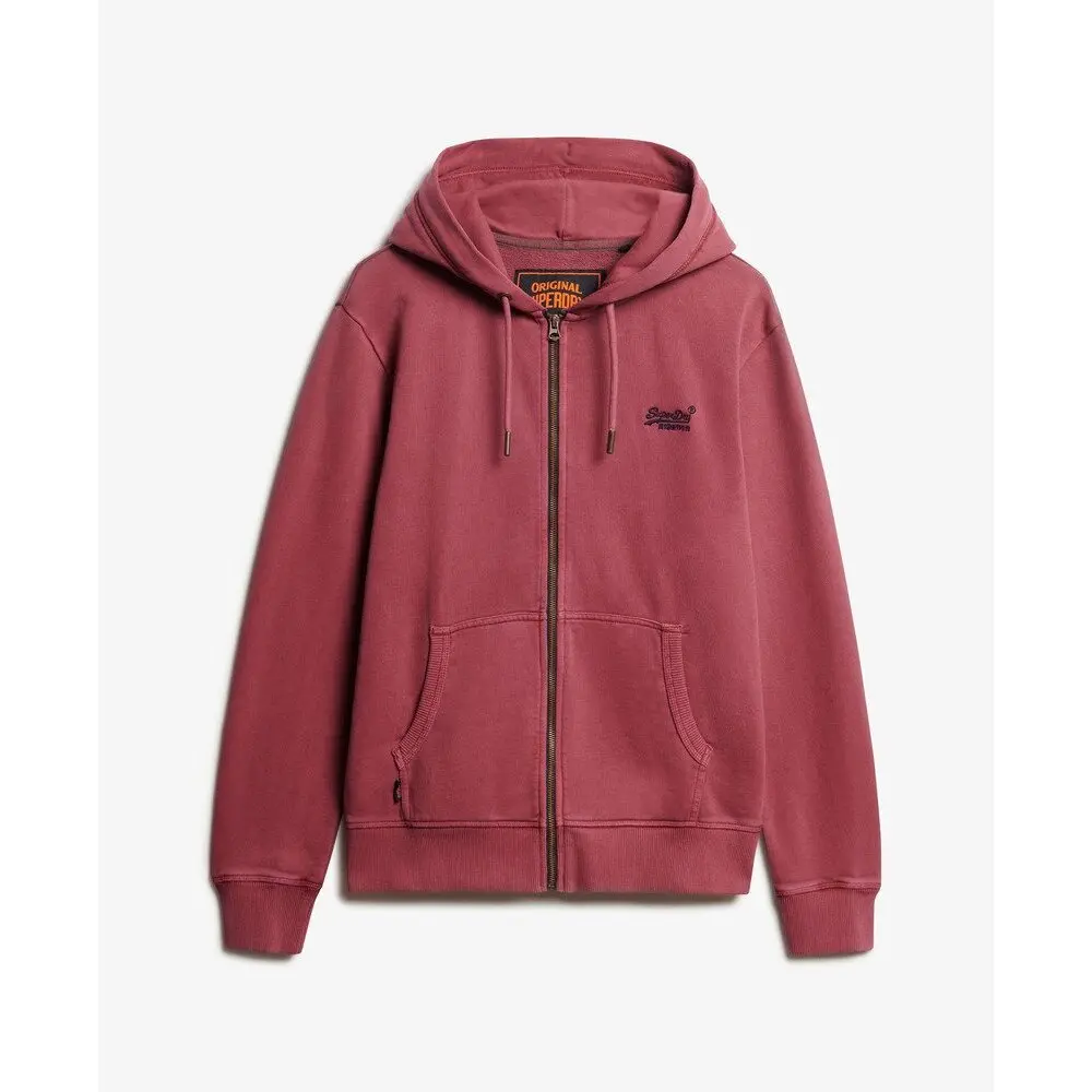 Sweat shirt Superdry Sweatshirt à capuche délavé zippé à logo Essential EU