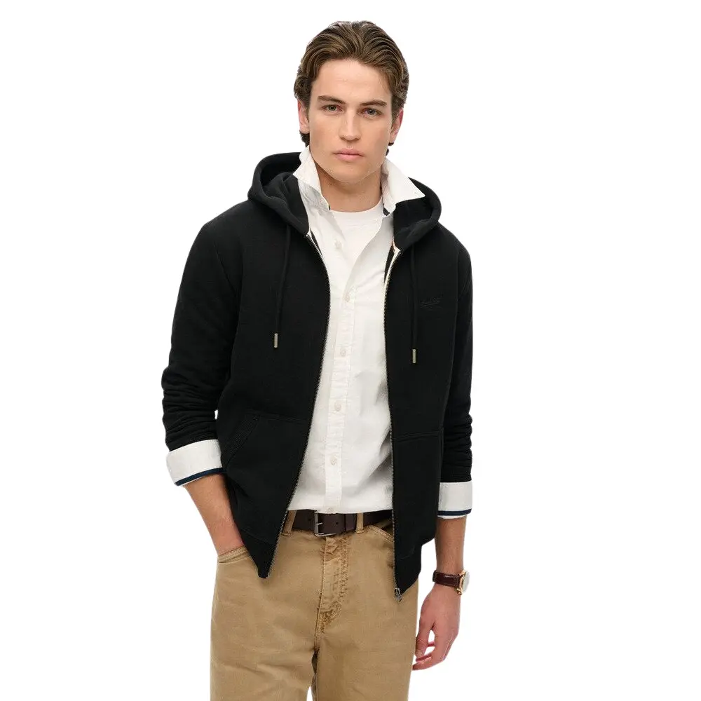 Sweat shirt Superdry Sweat à capuche zippé avec logo essentiel EU - vue 3