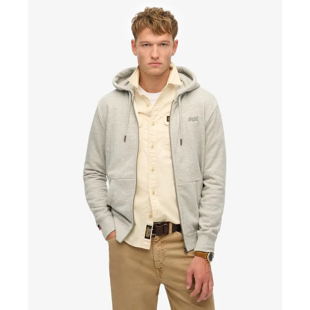 Sweat shirt Superdry Sweat à capuche zippé avec logo essentiel EU - vue 2