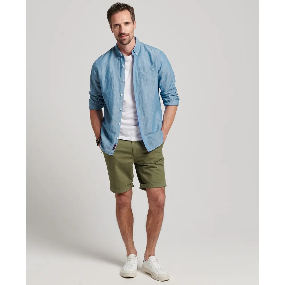 Chemise Superdry Chemise boutonnée en lin Organic Cotton Studios EU