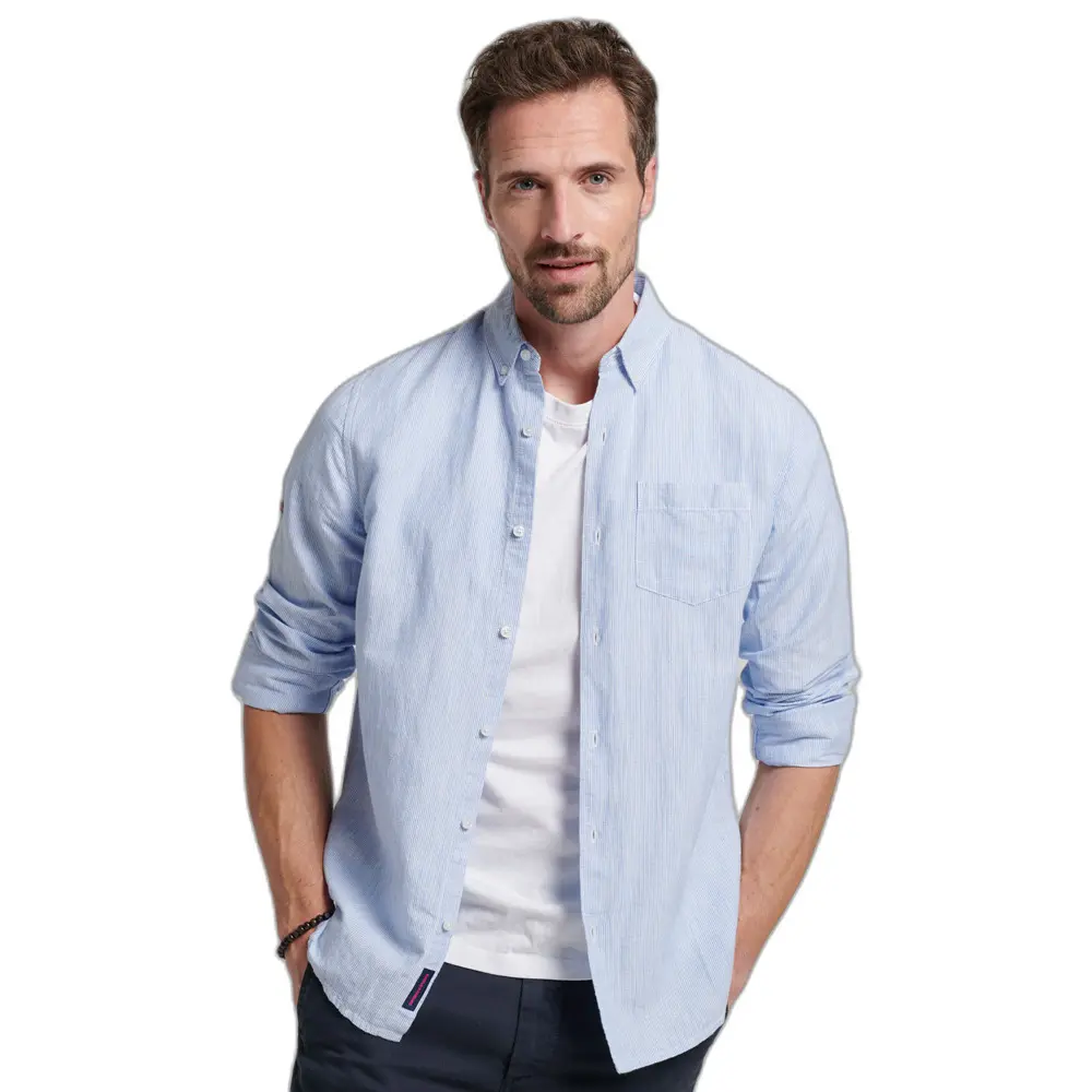 Chemise Superdry Chemise boutonnée en lin Organic Cotton Studios EU - vue 4