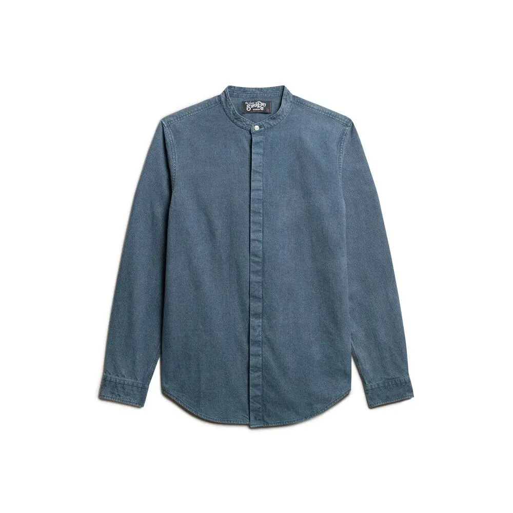 Camicia indaco con colletto tunisino Superdry The Merchant Store