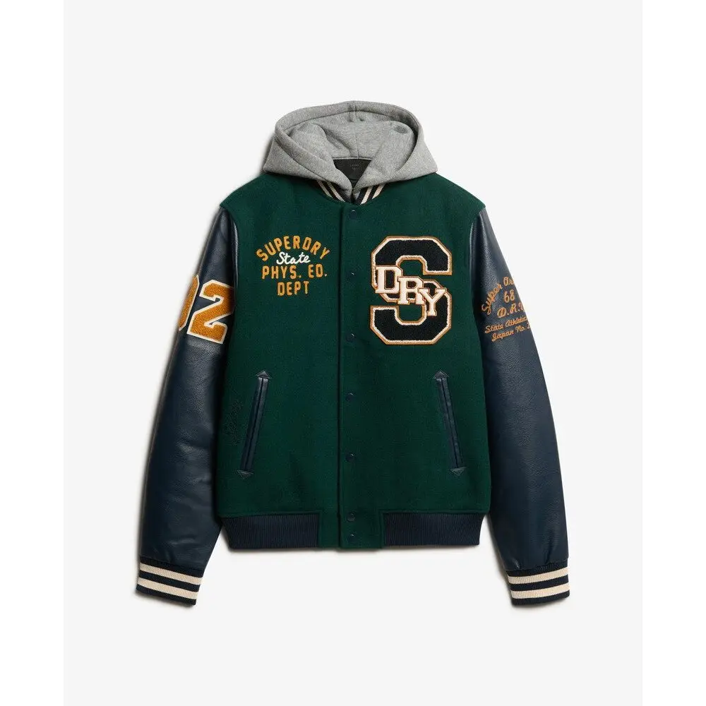 Bomber à capuche avec écusson Superdry College