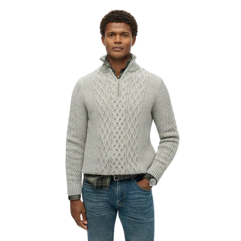 Pull Superdry Pull col zippé torsadé Jacob EU