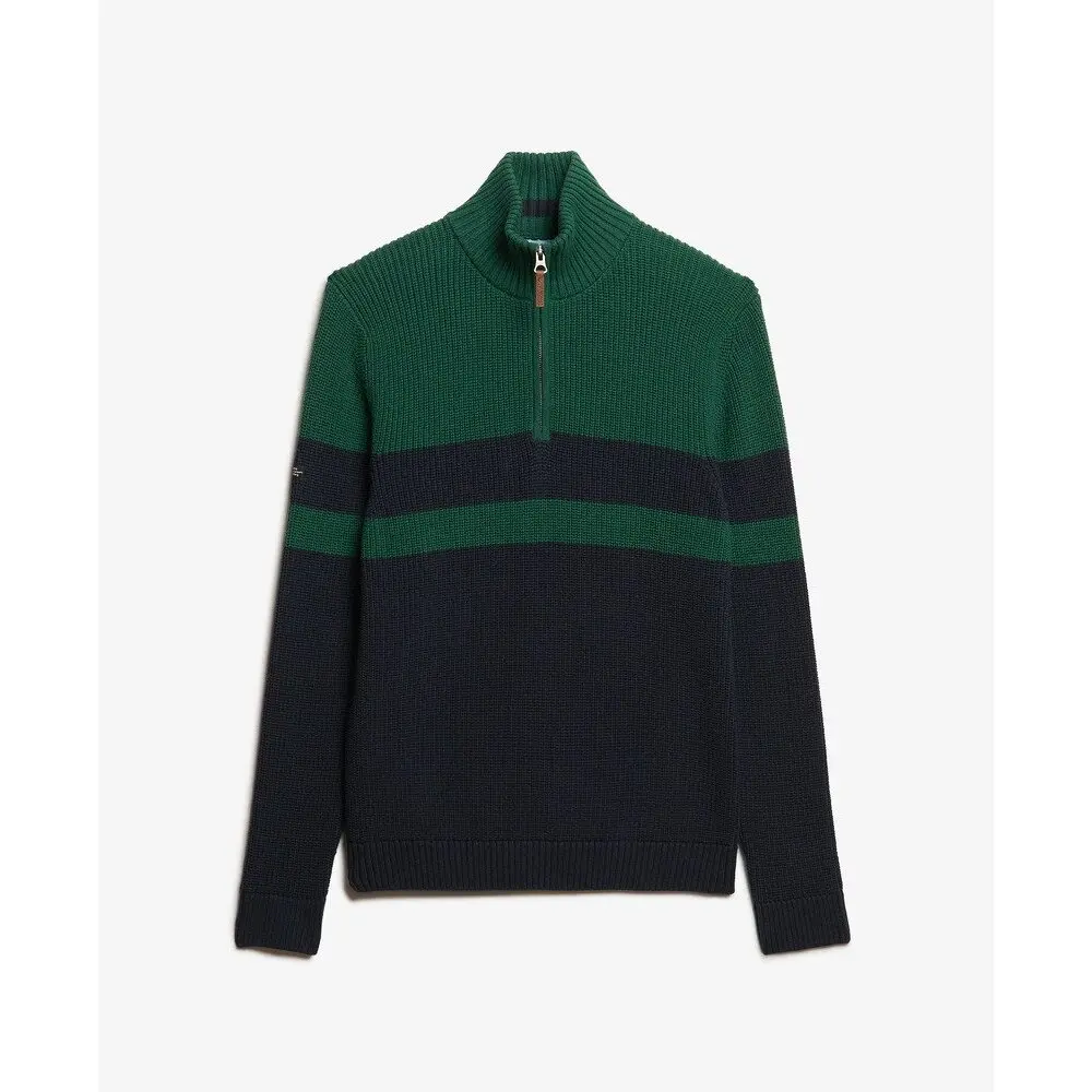 Pullover a righe con collo a zip Superdry Classic
