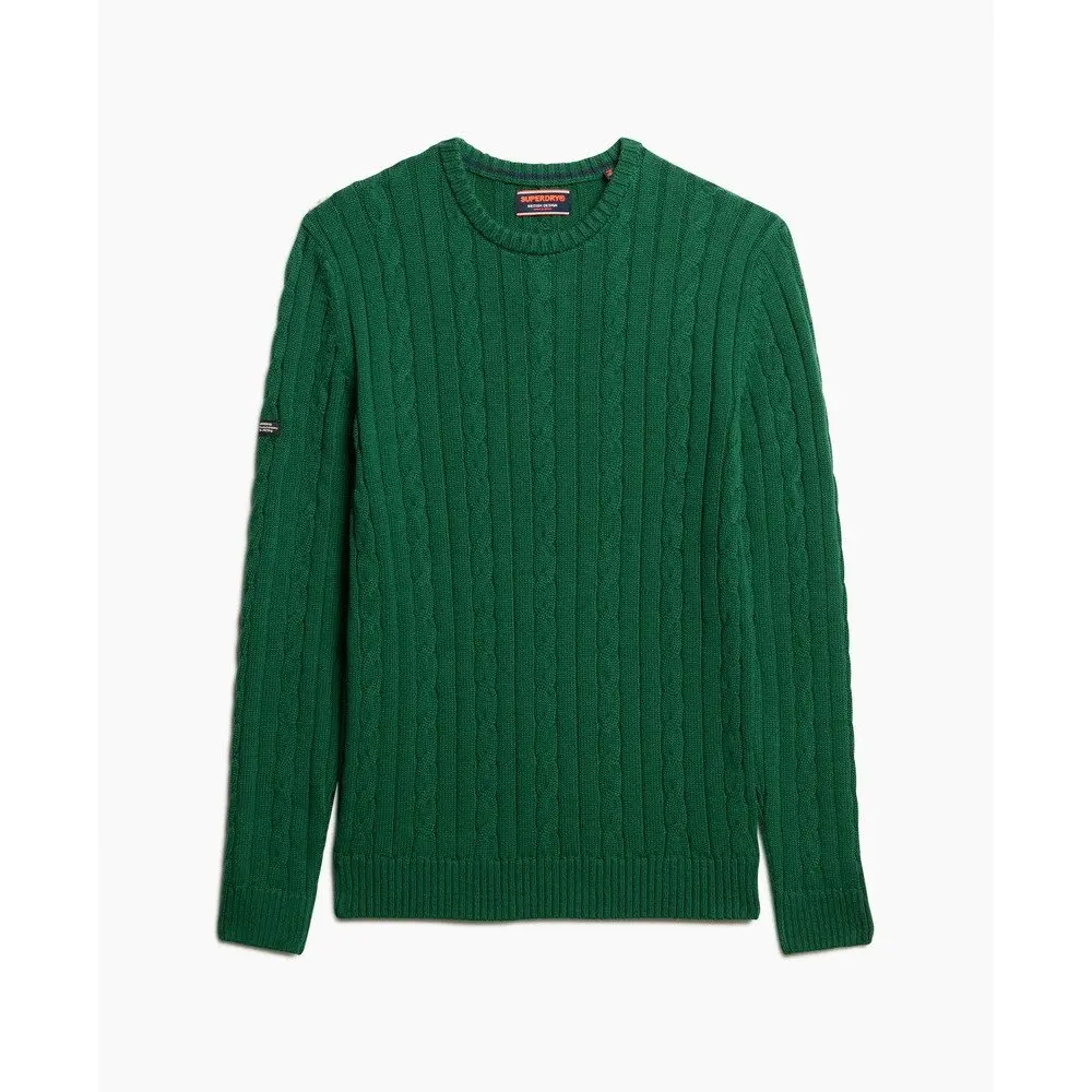 Pull en maille torsadée classique en coton Superdry