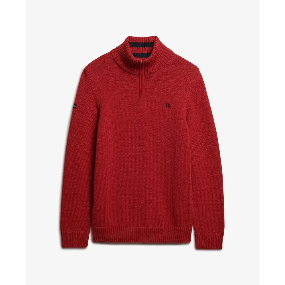 Maglione collo camionista in maglia e cotone Superdry
