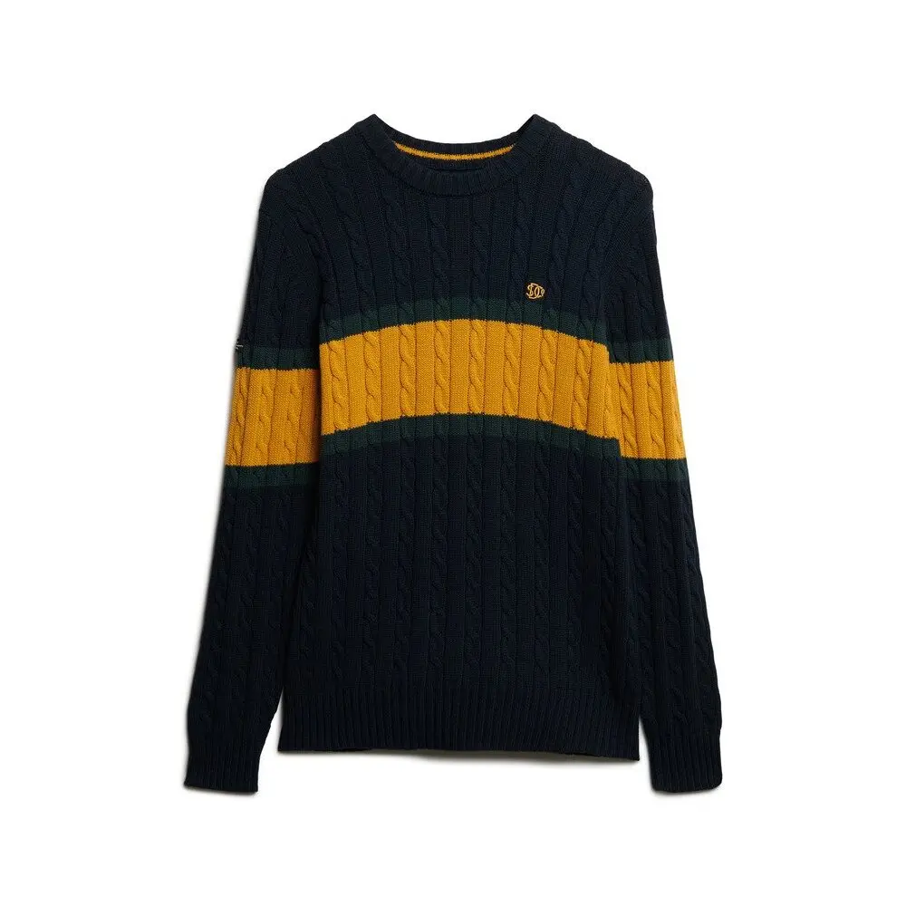 Pull rayé en maille de coton torsadée Superdry