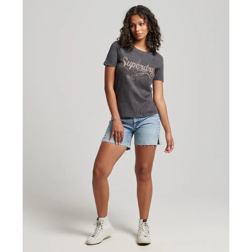 T shirt Superdry T shirt ample à motif de motard rock EU