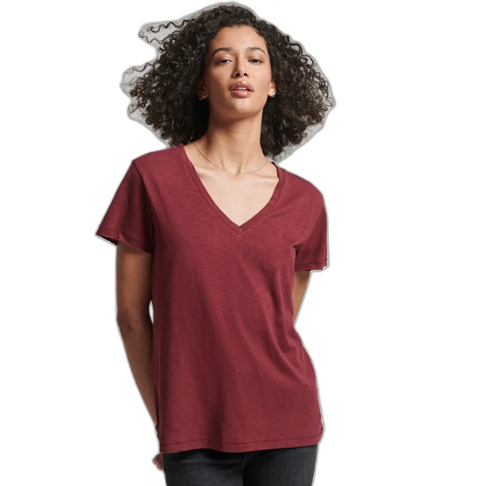 T-shirt da donna ricamata con scollo a V Superdry