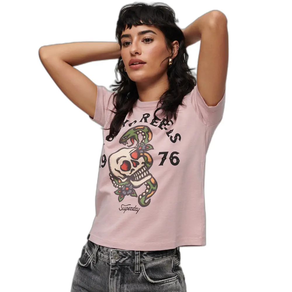 T shirt années 90 femme Superdry Tattoo Graphic