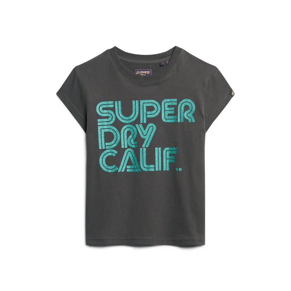 Women's glitter logo t-shirt Superdry Retro