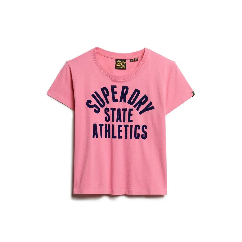 T-shirt aderente con stampa donna Superdry Varsity