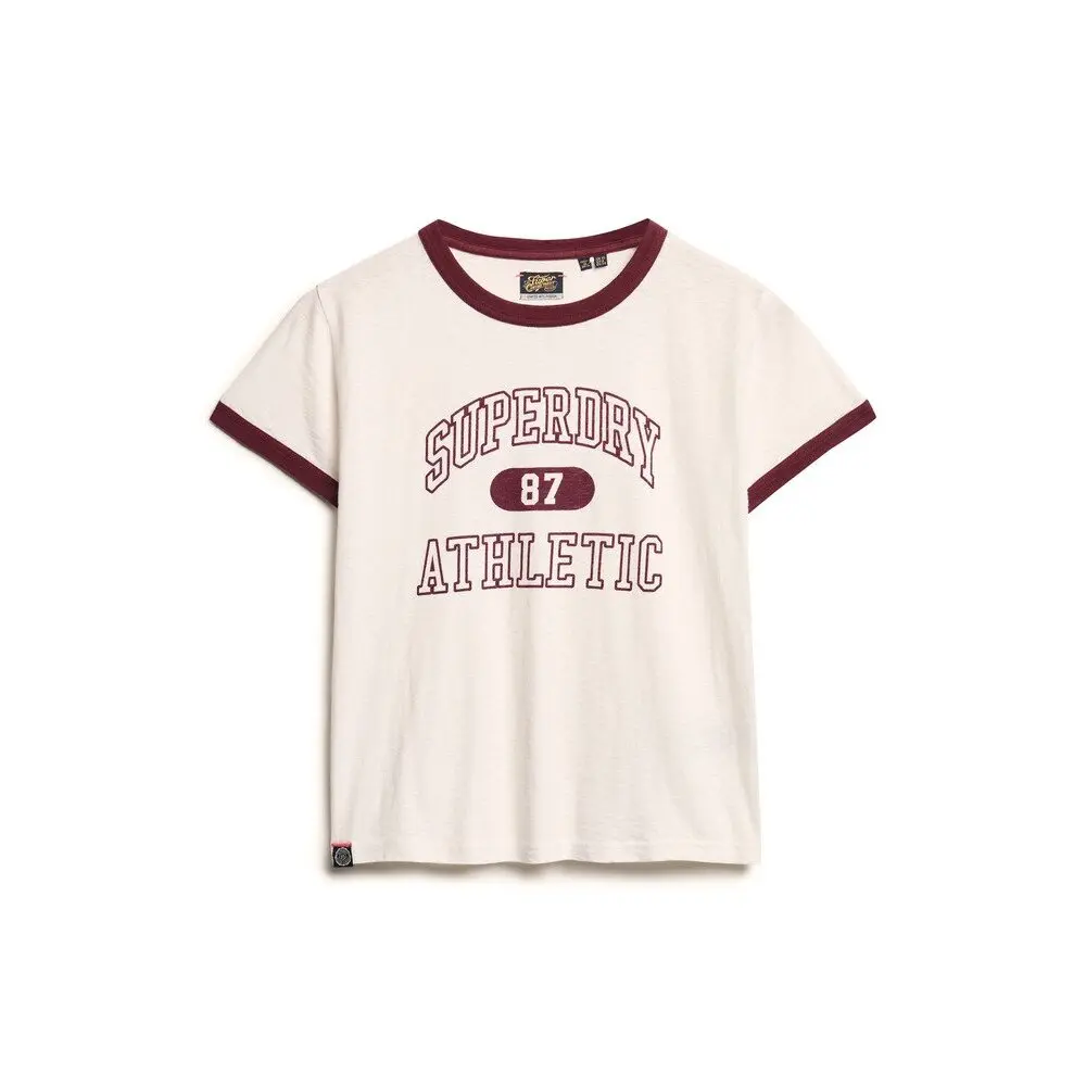 T-shirt da donna aderente Superdry Athletic Essentials Ringer