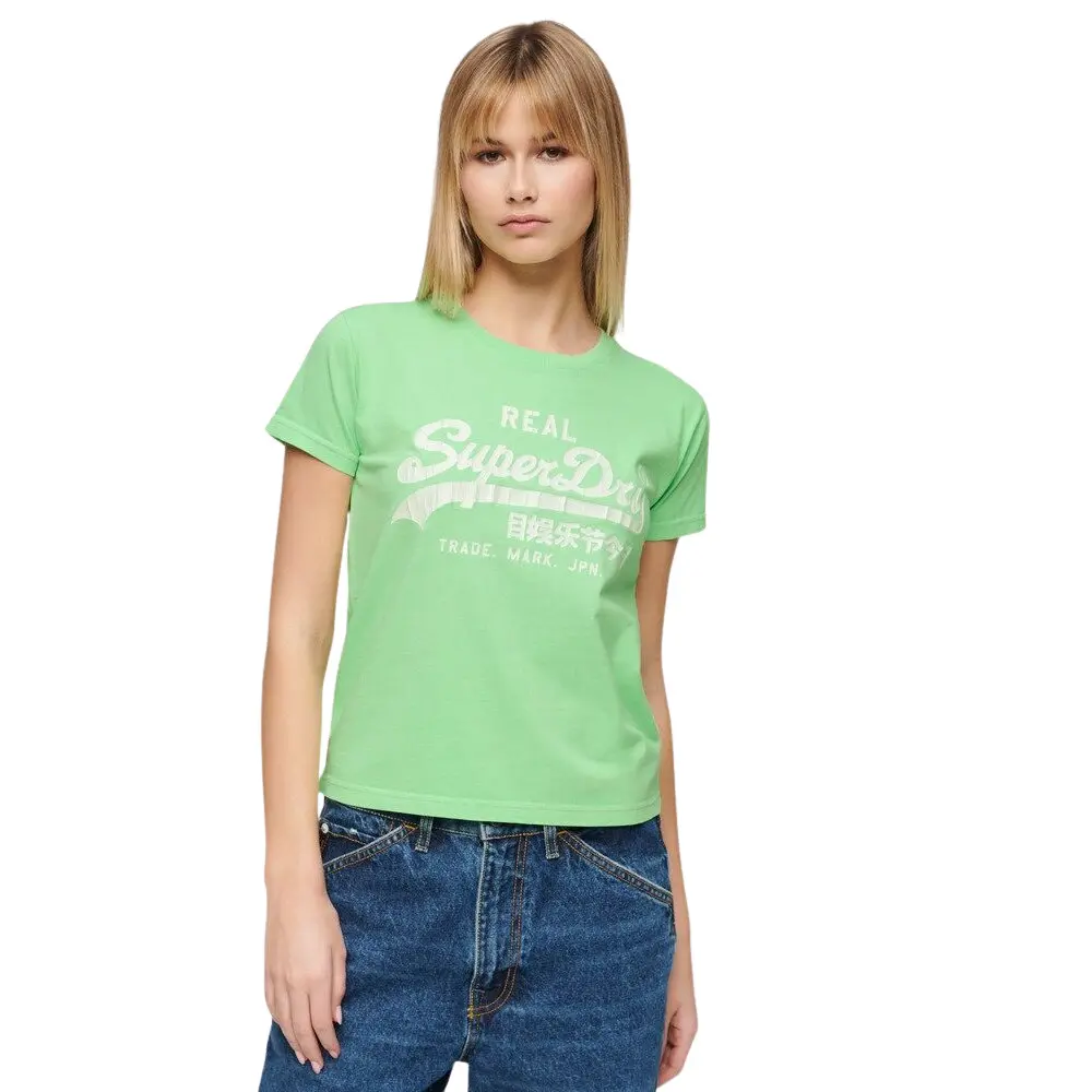 Eng anliegendes T-Shirt mit Neonmotiv, Damen Superdry