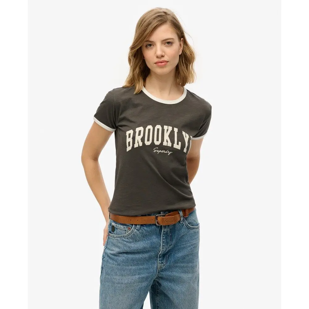 T shirt ajusté femme Superdry Athletic Essential Ringer