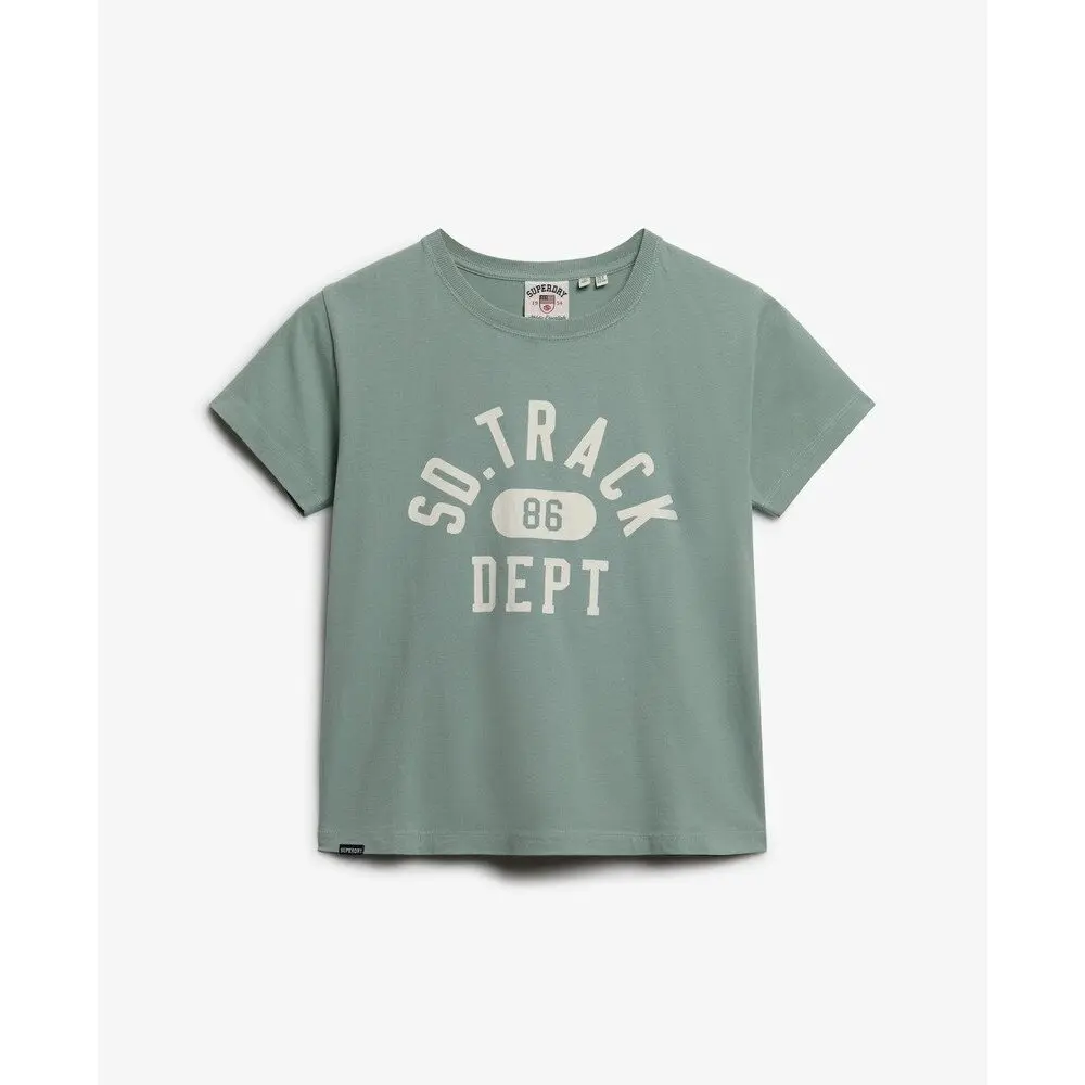 T-shirt aderente con motivo femminile Superdry Athletic