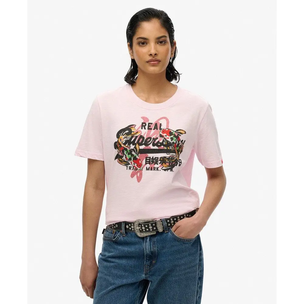 T shirt Superdry Core Logo Graphic Ringer EU - vue 3