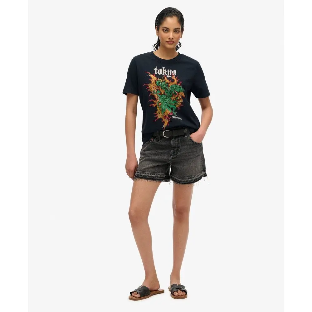 T shirt Superdry Core Logo Graphic Ringer EU - vue 5