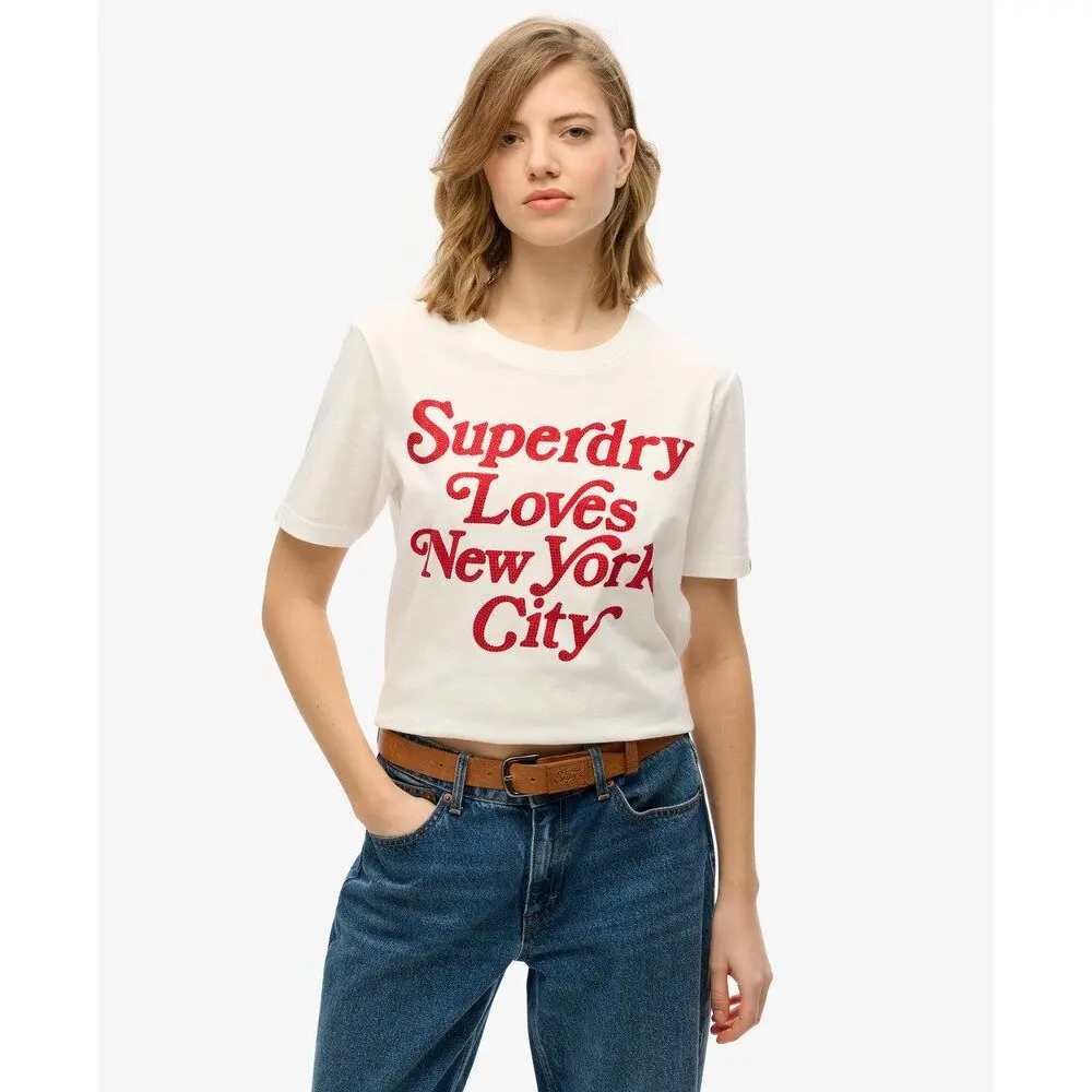 Superdry Damen Beige T-Shirt City Love