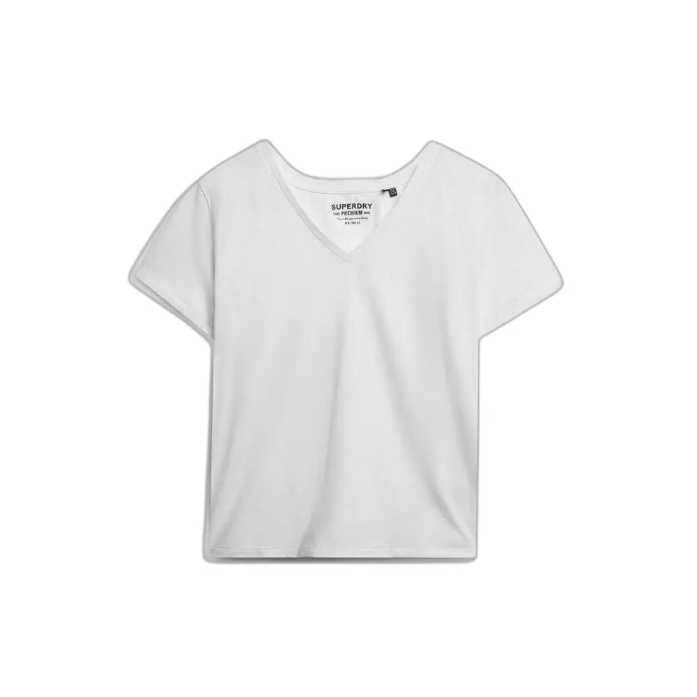 T-shirt da donna con scollo a V Superdry Slub Emb de Studios