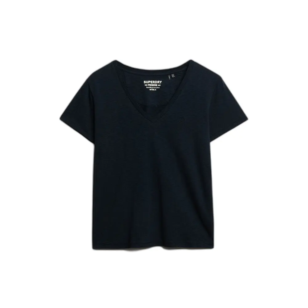 T-shirt da donna con scollo a V Superdry Slub Emb de Studios