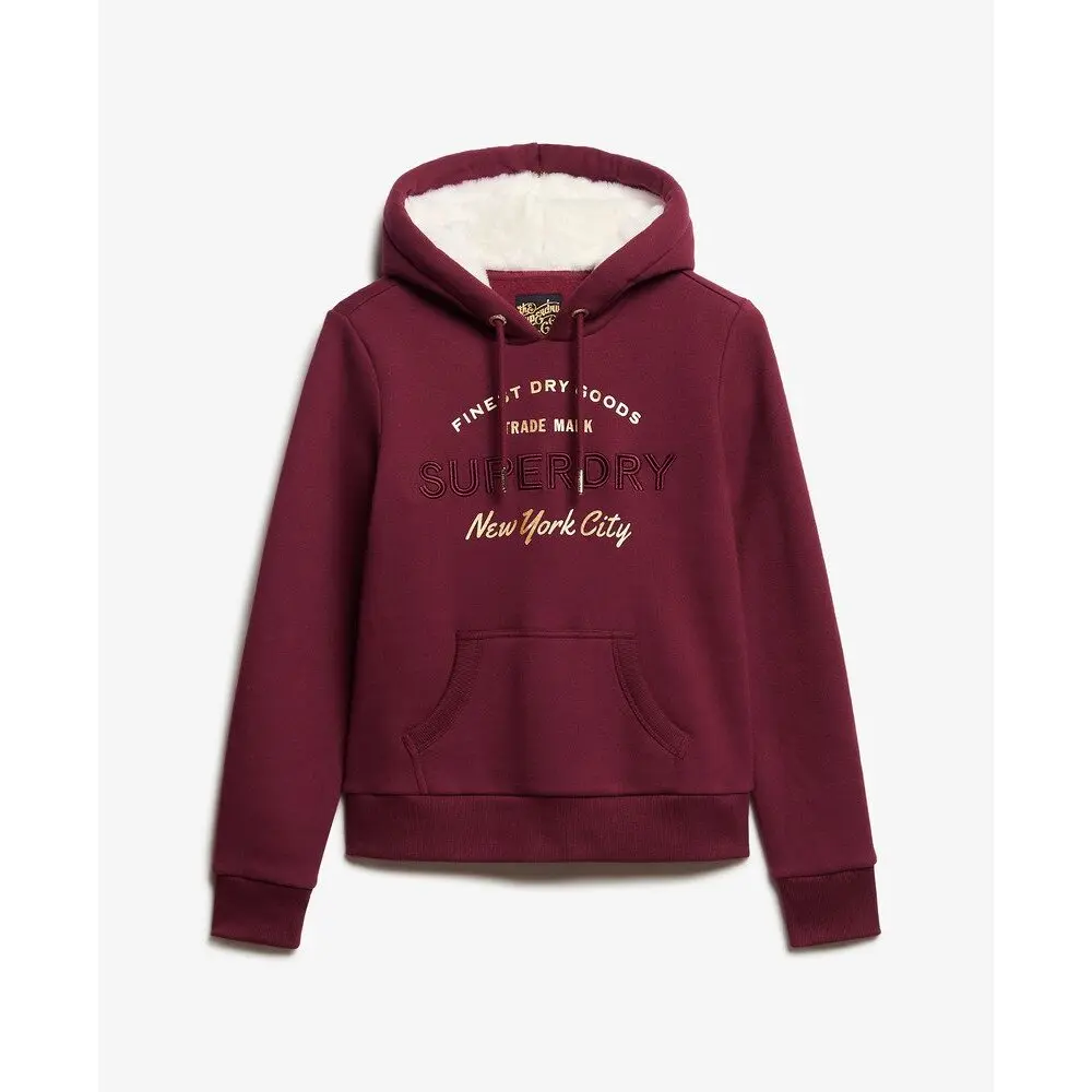 Sweat shirt Superdry Sweatshirt à capuche et logo métallisé femme Luxe EU