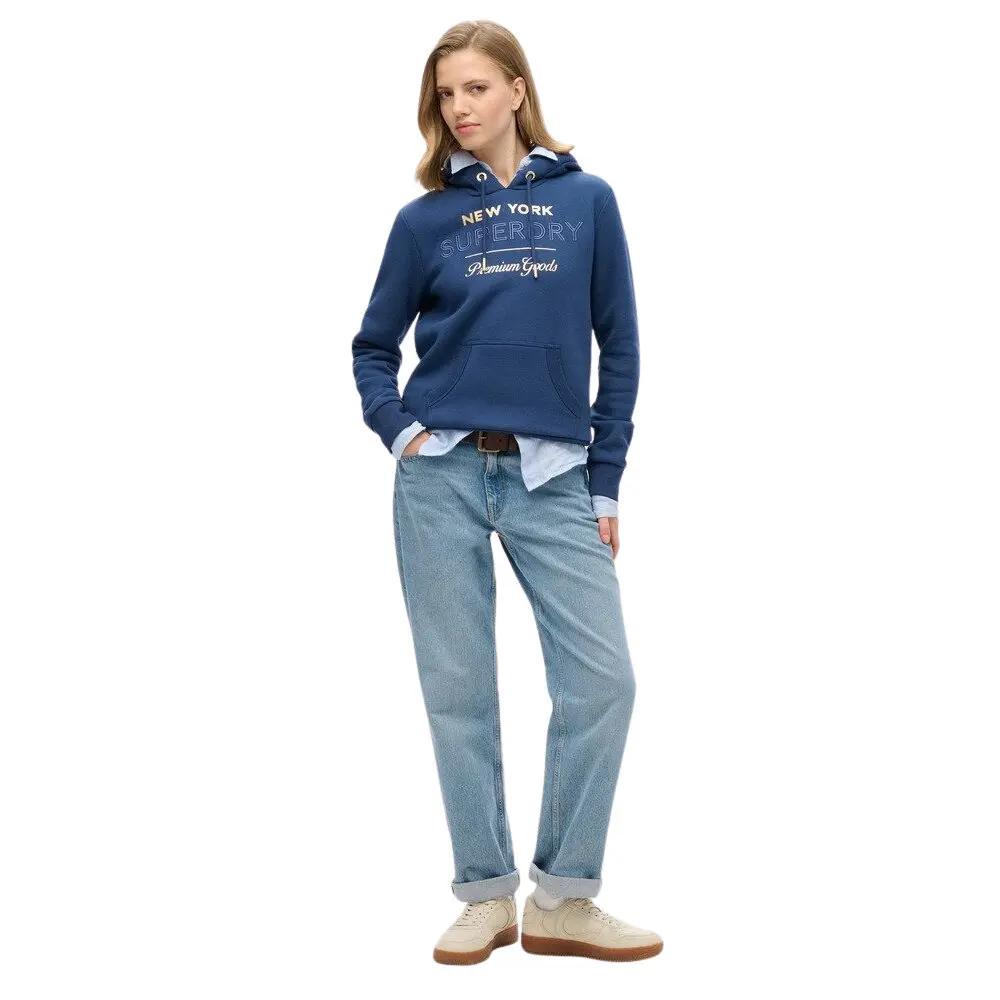 Sweat shirt Superdry Sweatshirt à capuche et logo métallisé femme Luxe EU - vue 4
